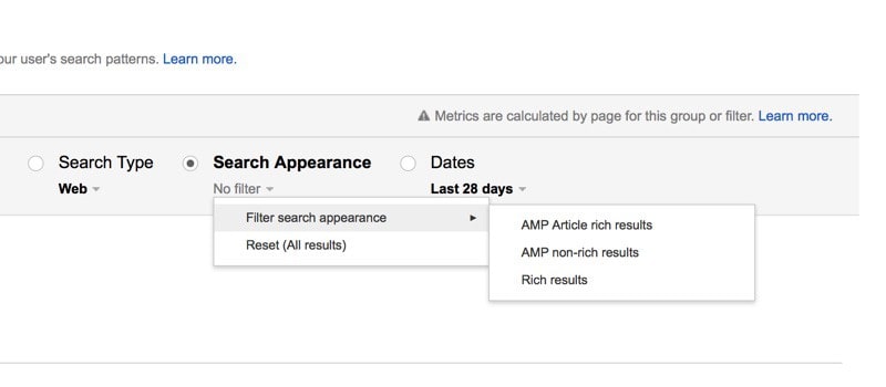 AMP Statistics in Google Search Console