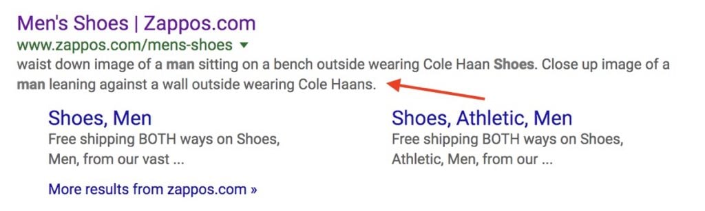 Bad Meta Description Example