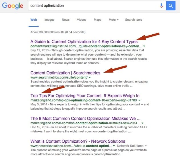 content optimization - titles