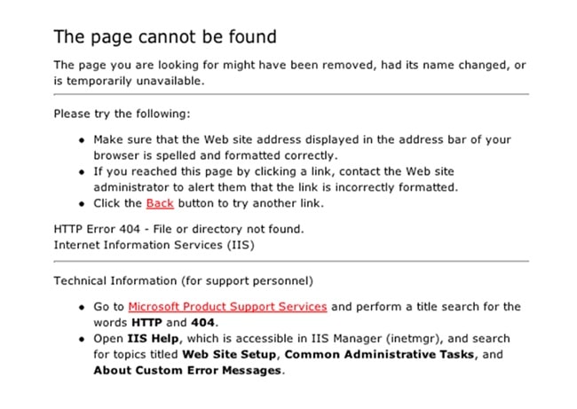 Default 404 Page