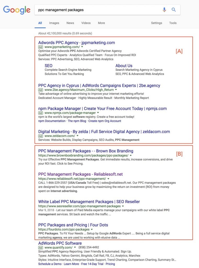 Google Search Results Page