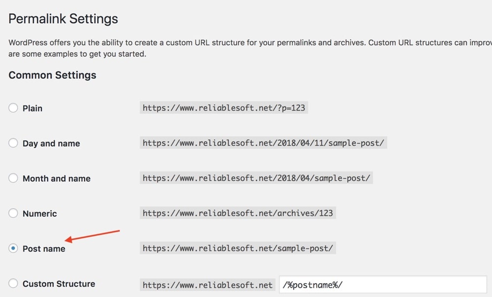 WordPress Permalink Settings