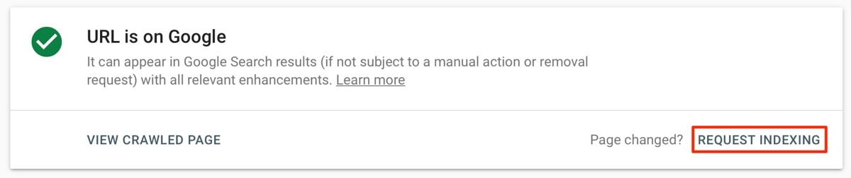 Request Indexing
