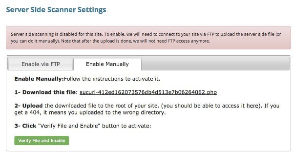 sucuri server side settings