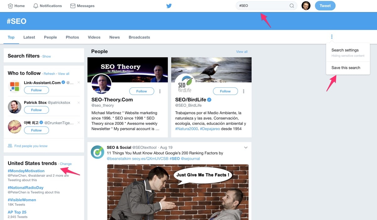 Hashtags on Twitter