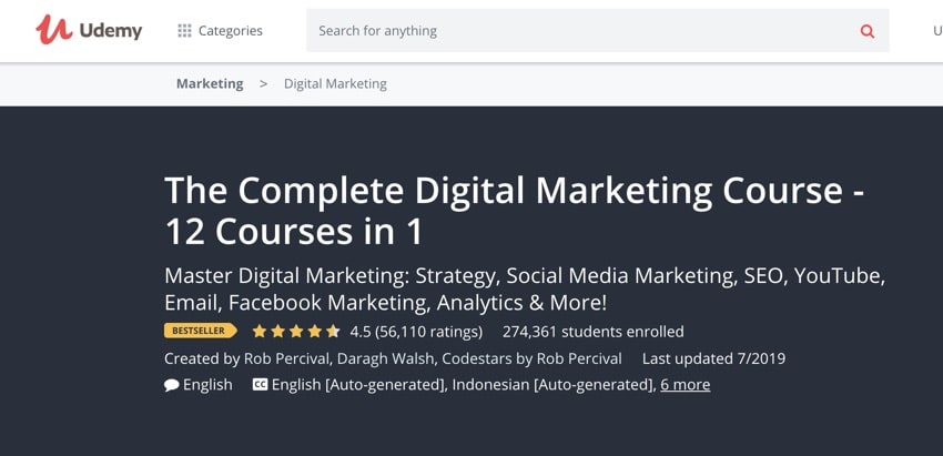 Udemy Digital Marketing Courses