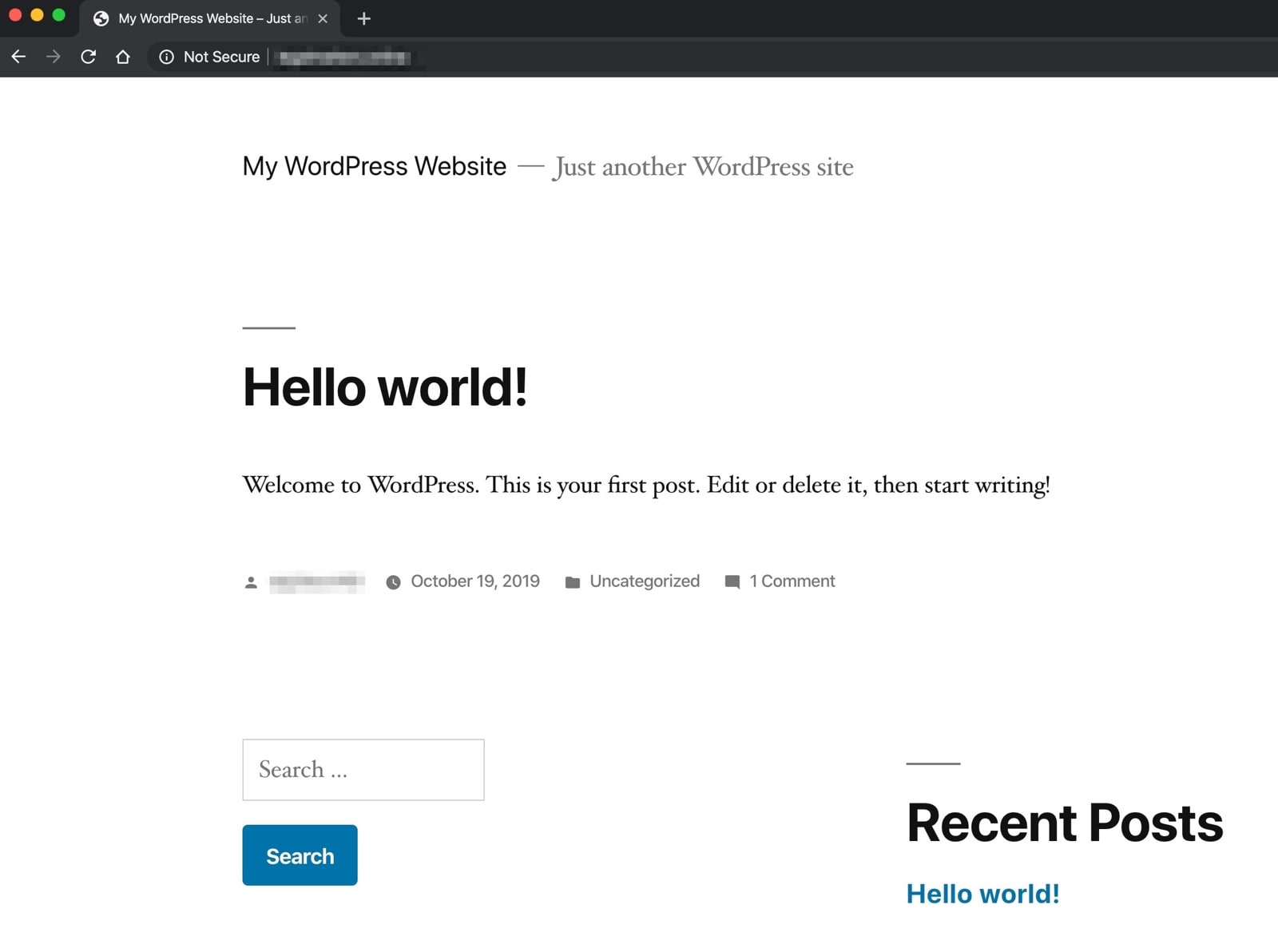 wordpress default installation