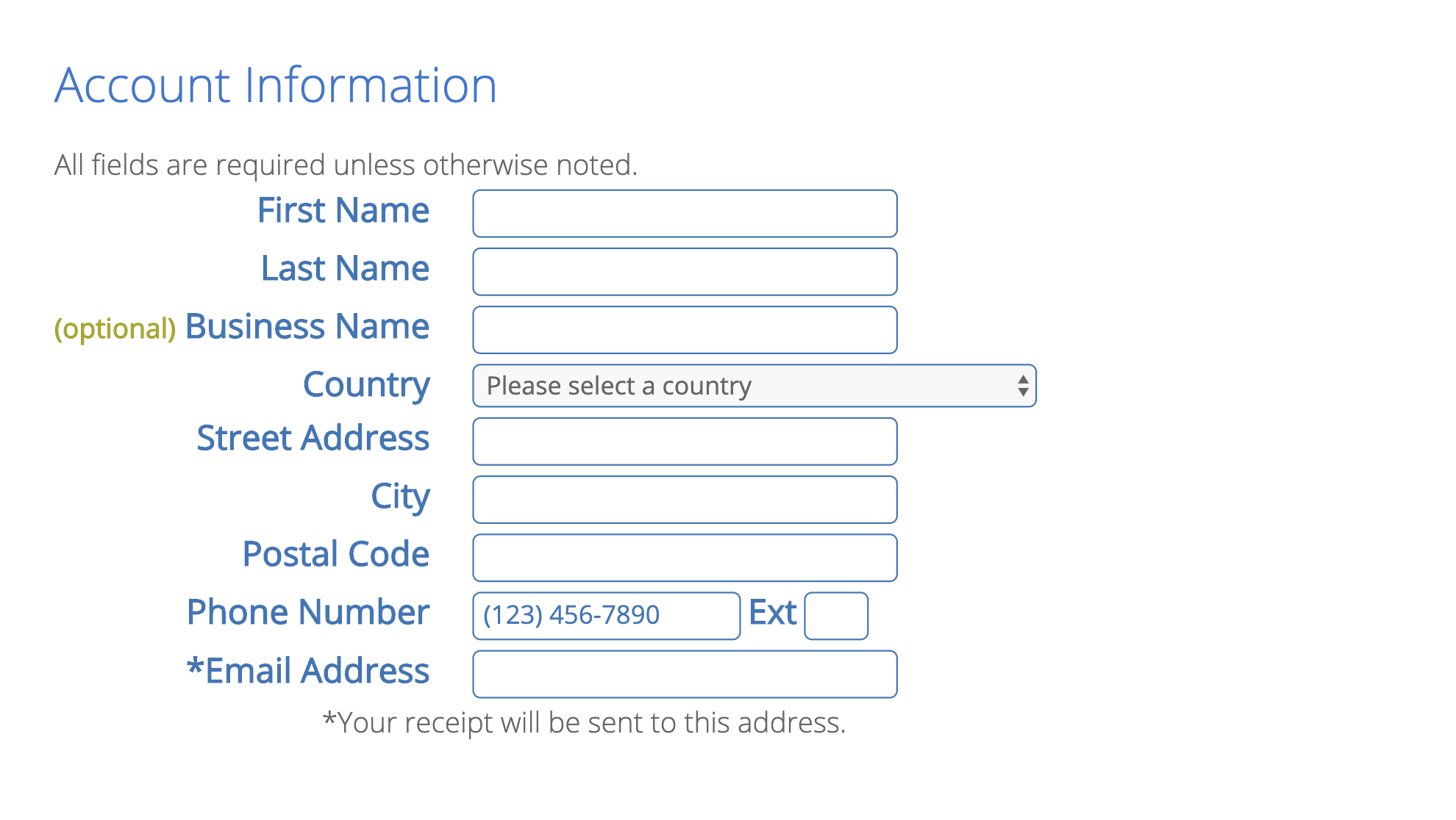 account information