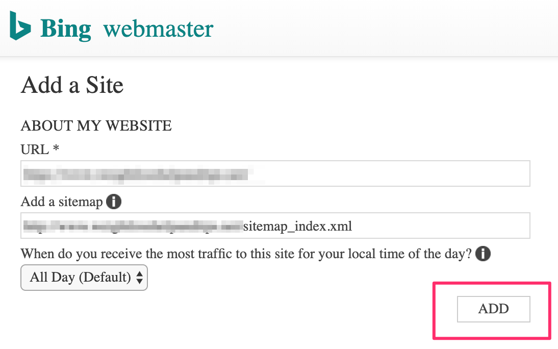 Submit Sitemap to Bing