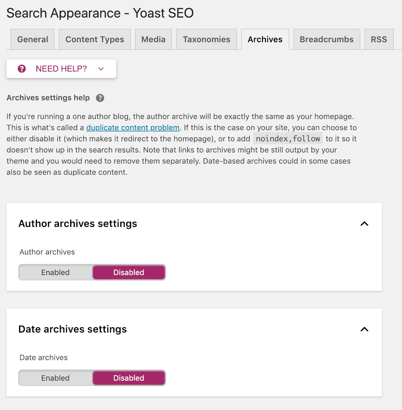 Archives in XML Sitemap