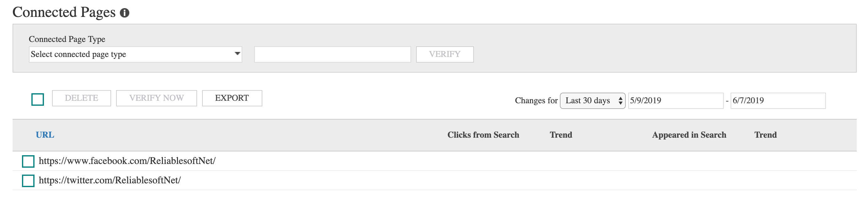 Connect Social Media Pages with Bing