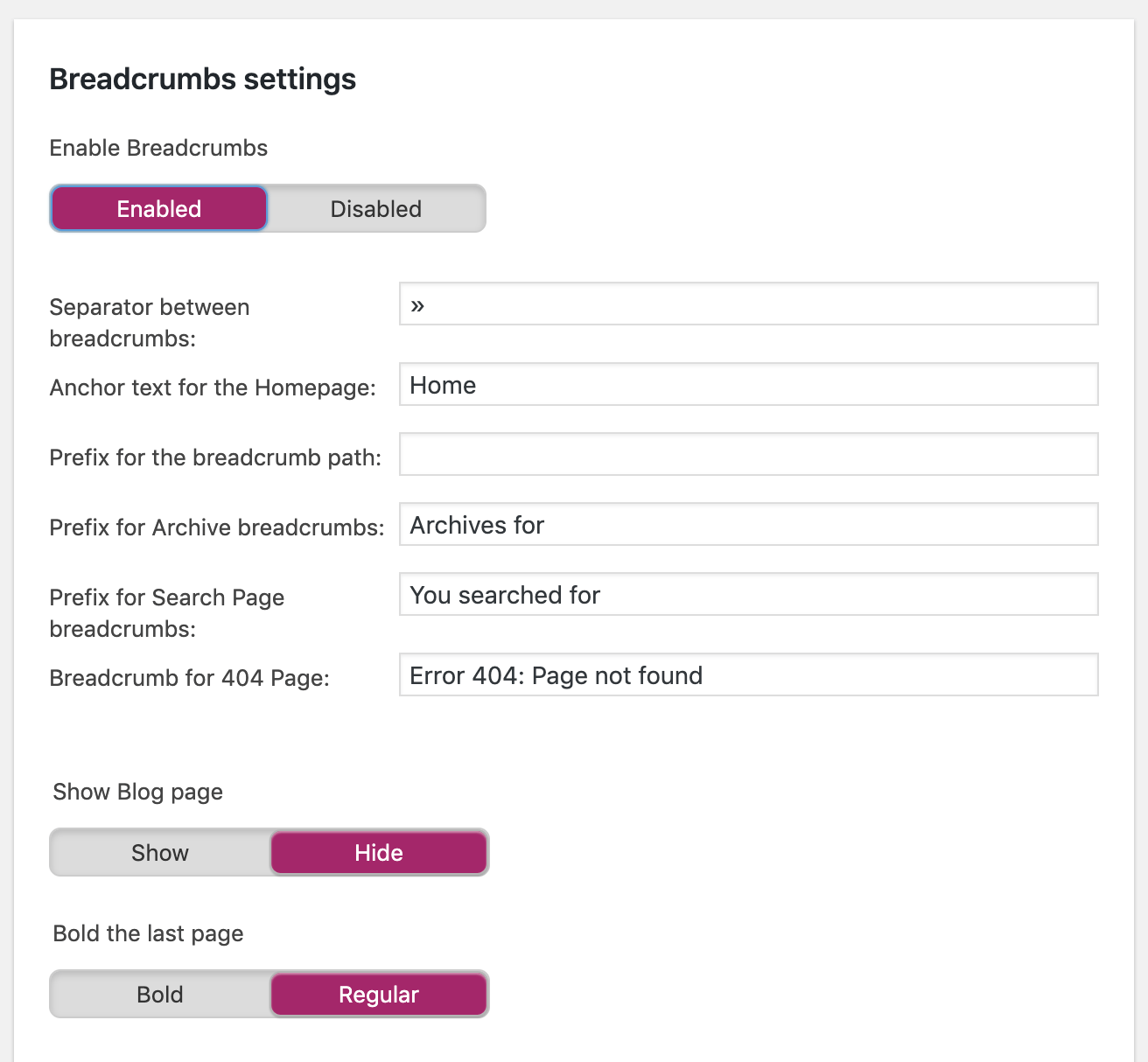 Breadcrumb Settings in Yoast SEO