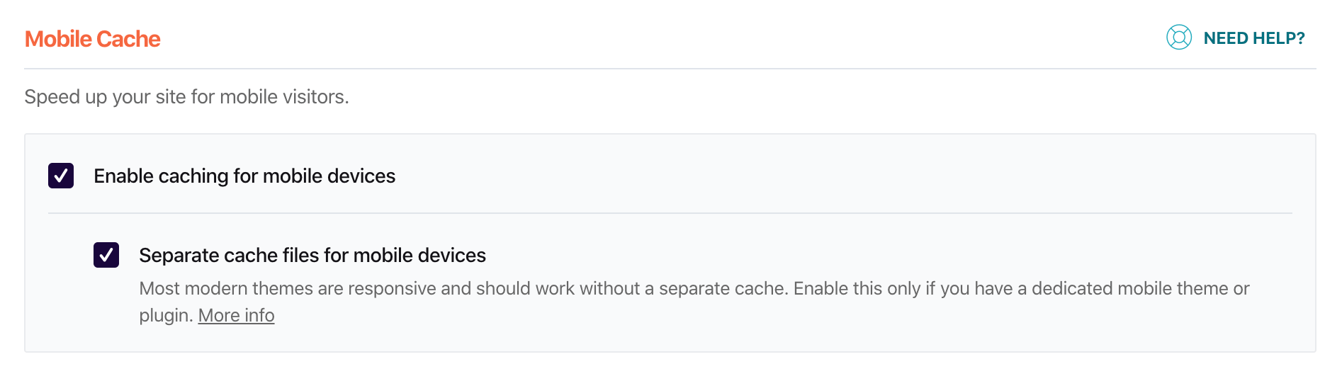 WP Rocket Caching Options