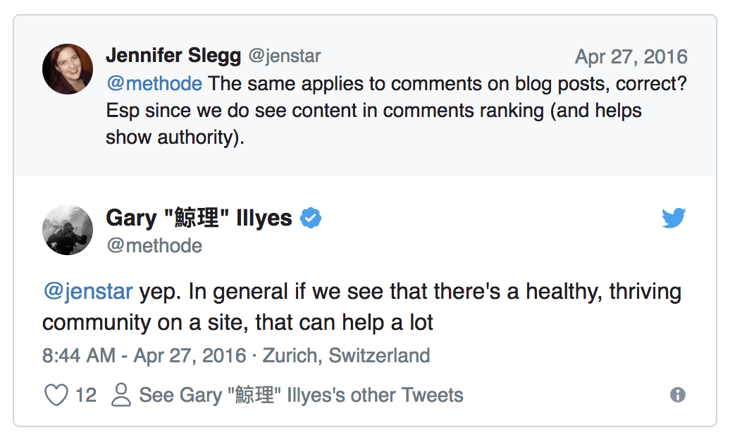 Comments and SEO