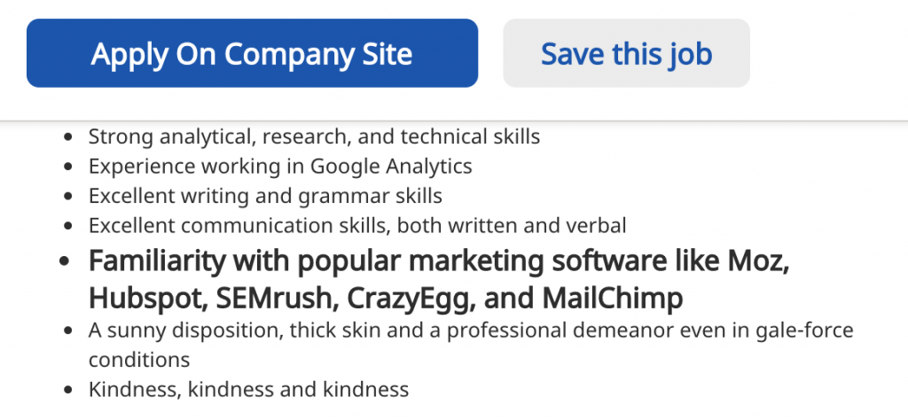 Content Marketing Job Posting