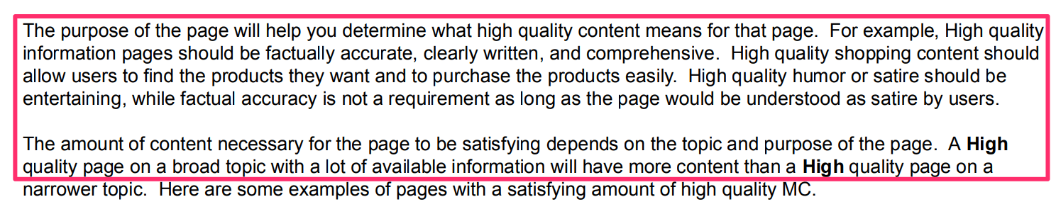 Content Quality Guidelines - Google