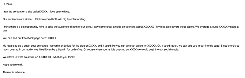 customized email template for link building