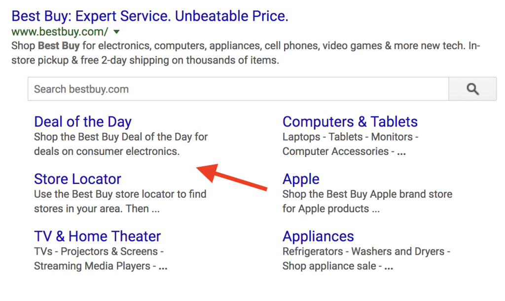 ecommerce site links