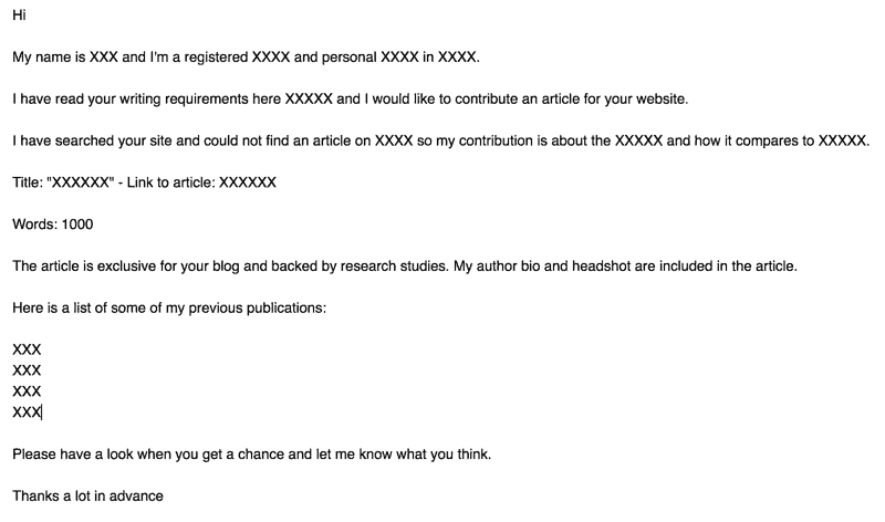email outreach template