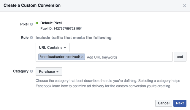 Facebook conversions woocomerce