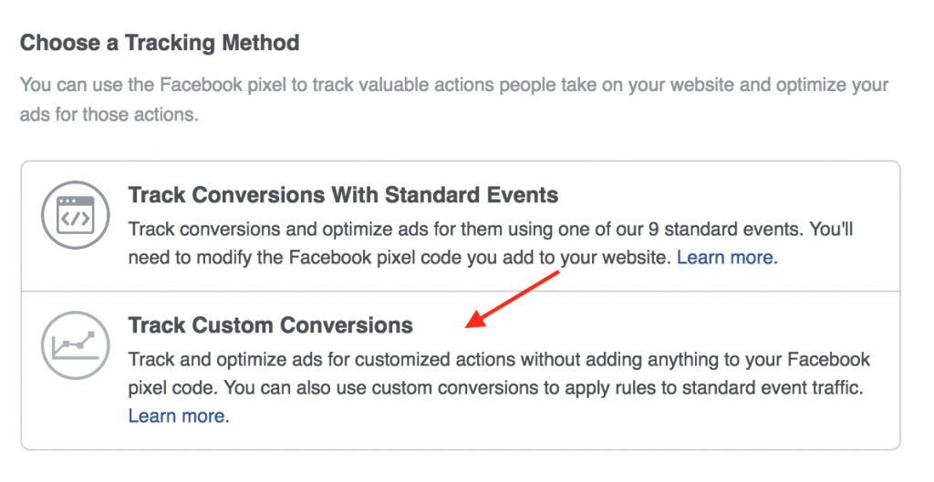 facebook custom conversions