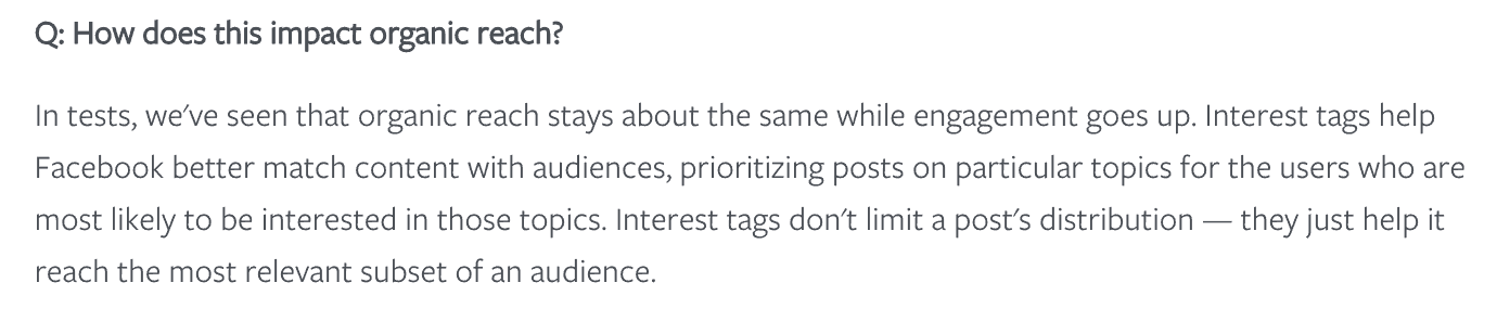 Facebook Interests Tag