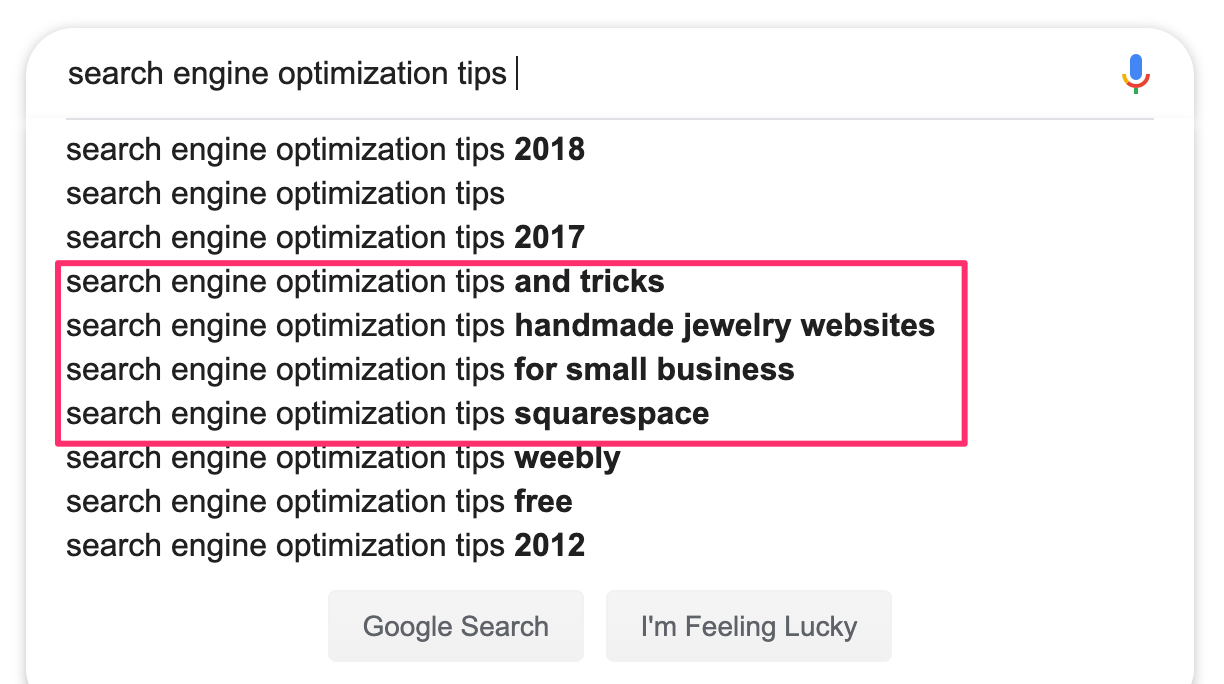 Google Search Box Suggestions