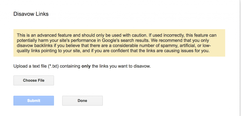 google disavow tool