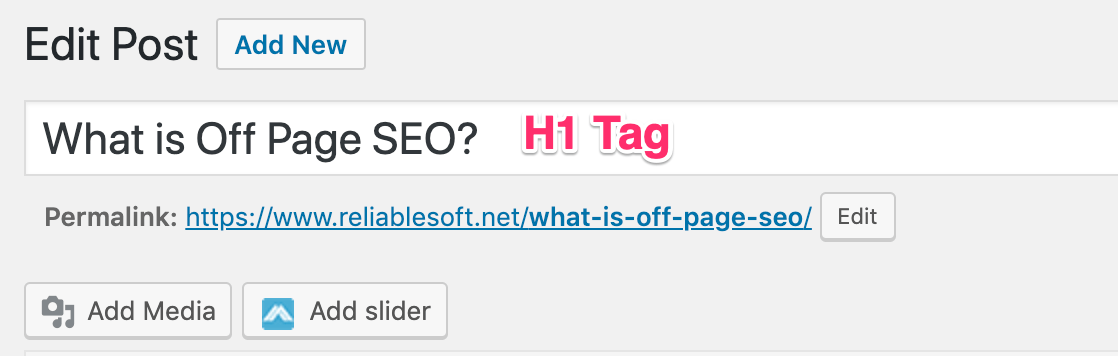 H1 Tag in WordPress