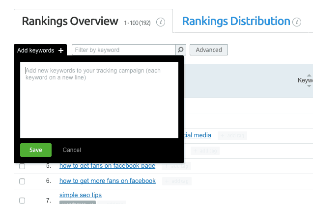 Keyword Tracking