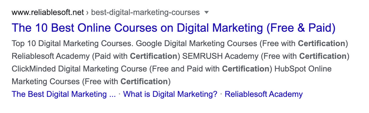 Example of a Listicle in Google Search Results