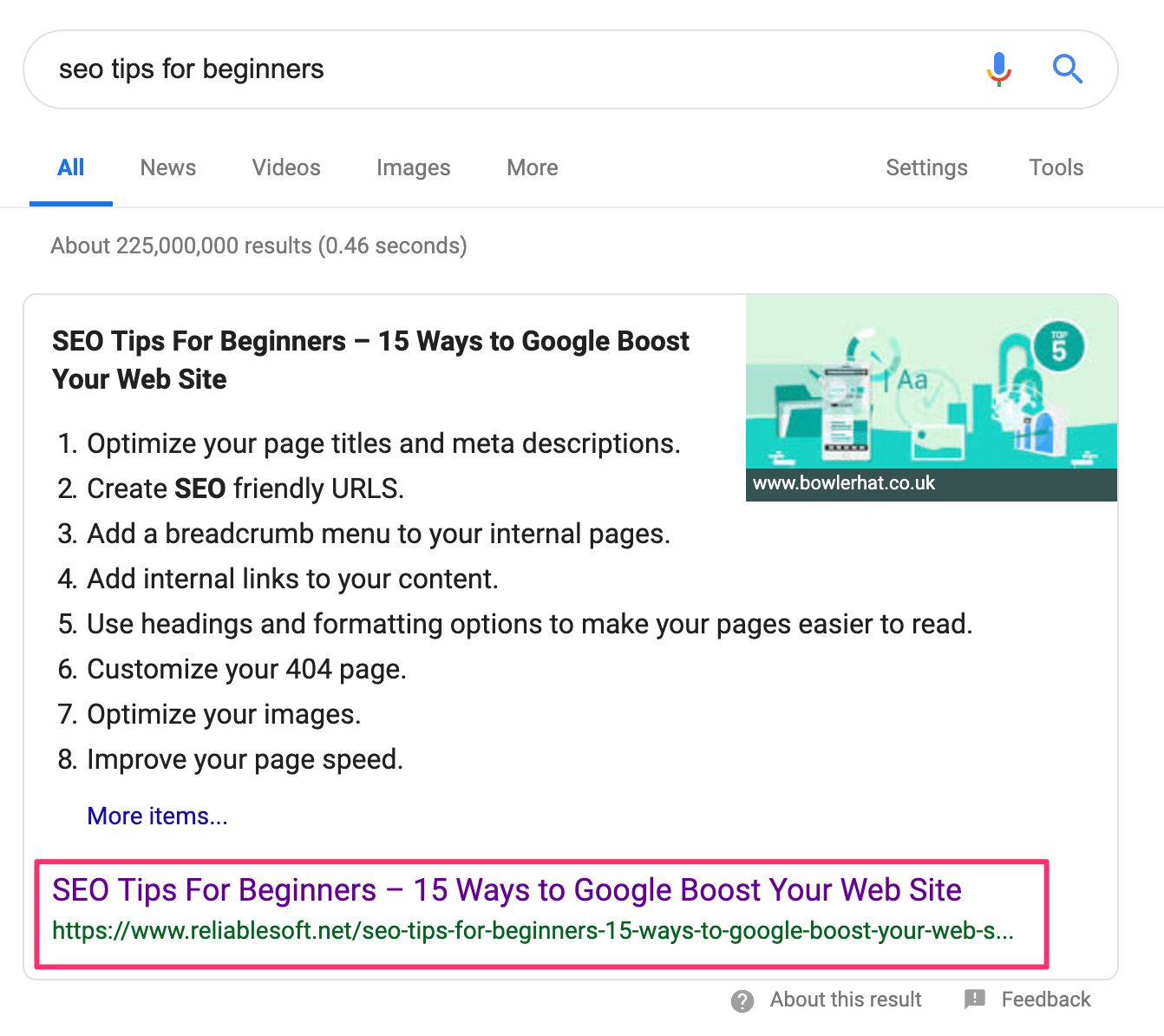 Top Rankings for Long Tail Keywords