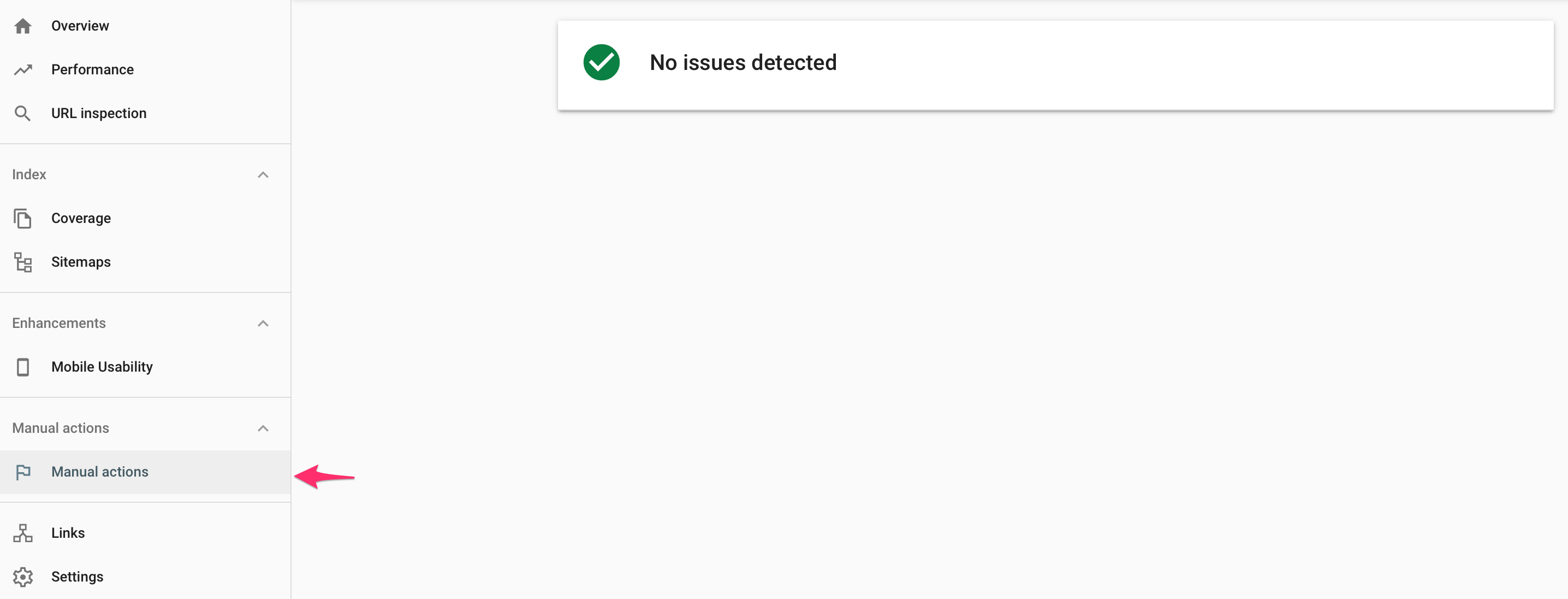 Manual Actions Report