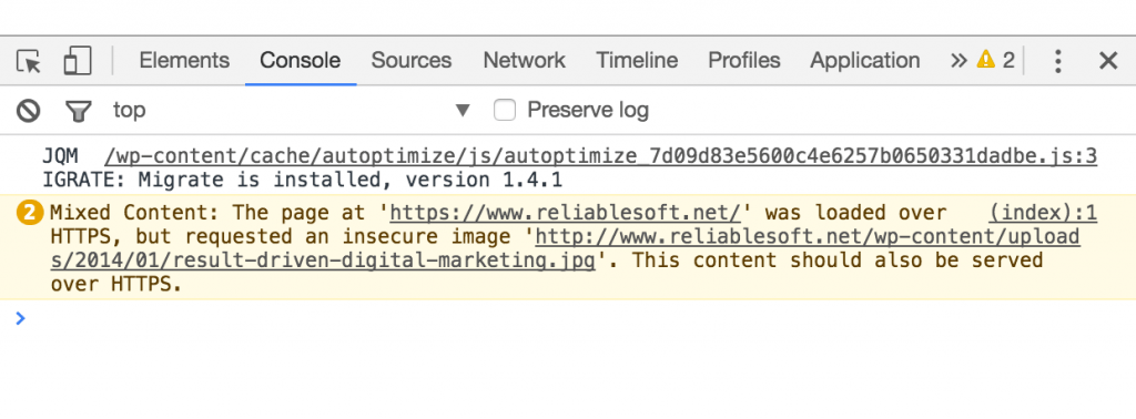 mixed content warnings