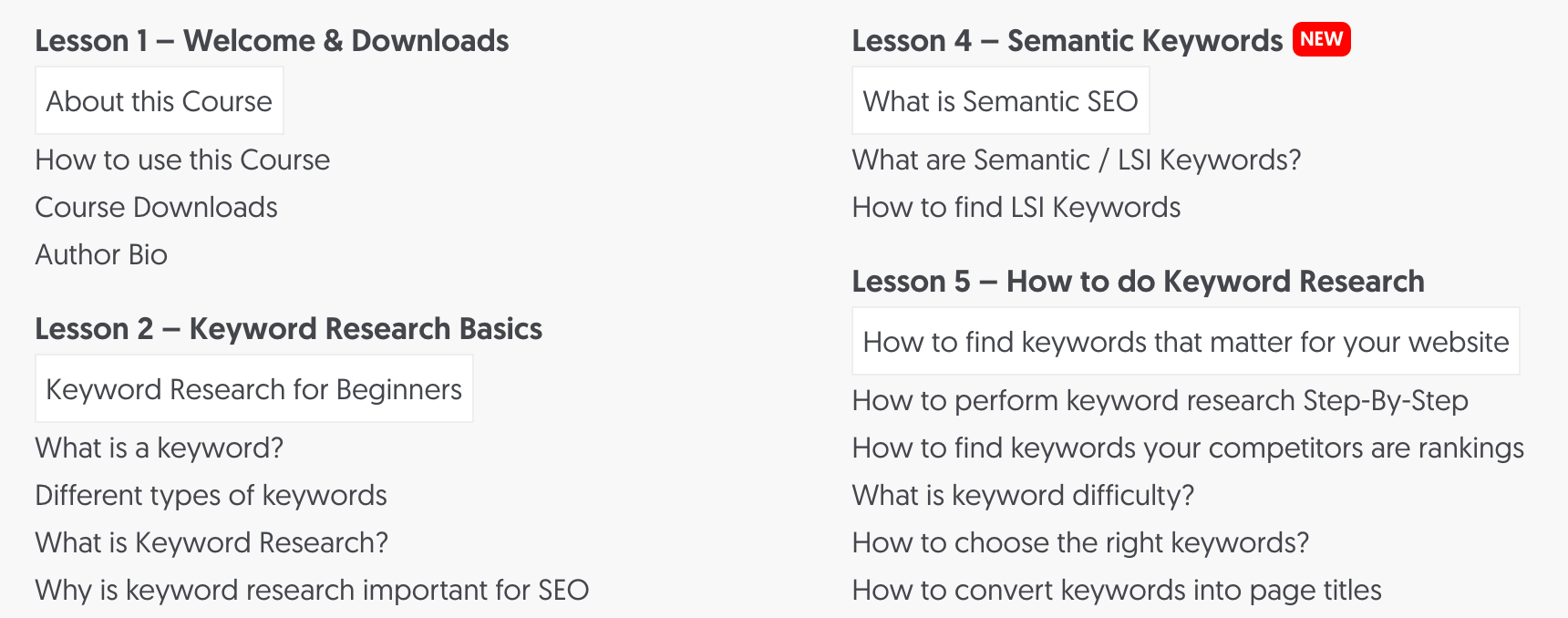 Find new content ideas using online courses