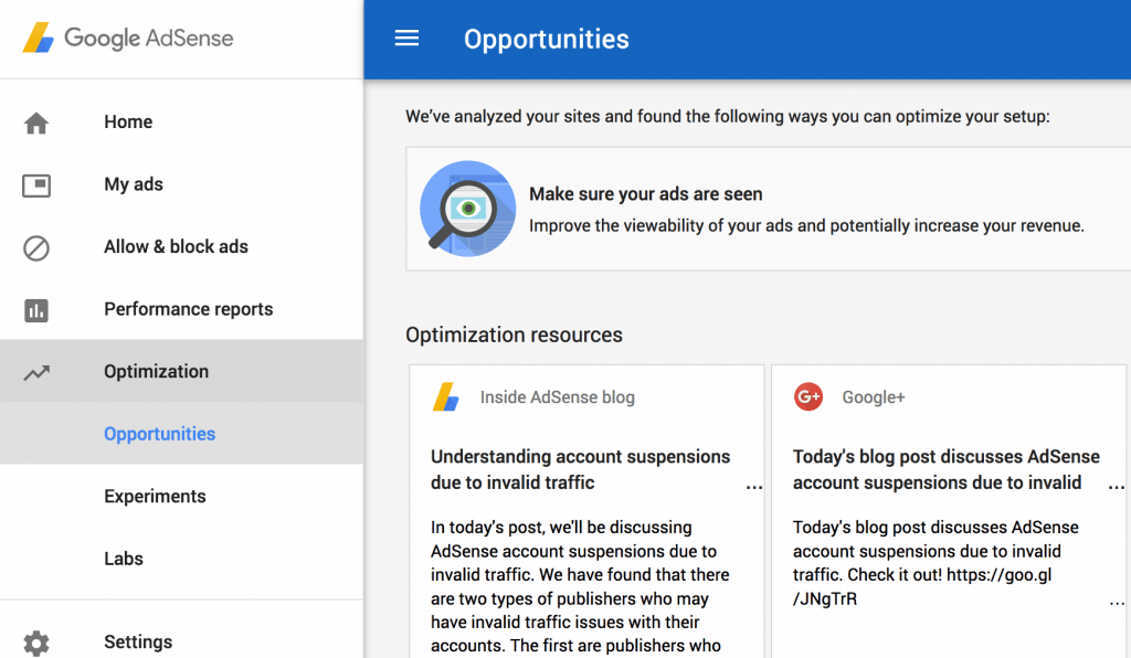 adsense opportunities