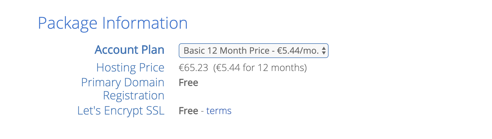 hosting package
