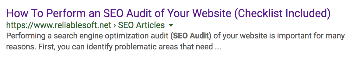 Example of Page Title