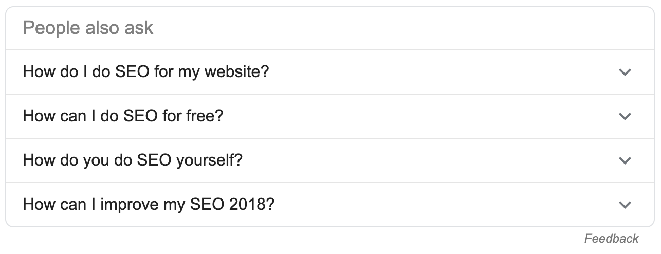 Google People Also Ask Box