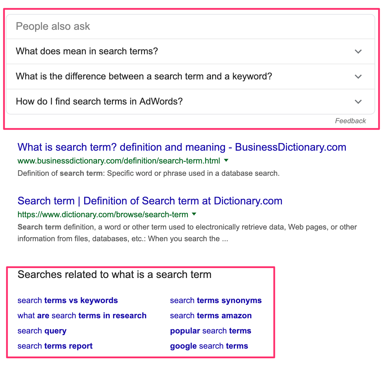 People Also Ask and Related Searches