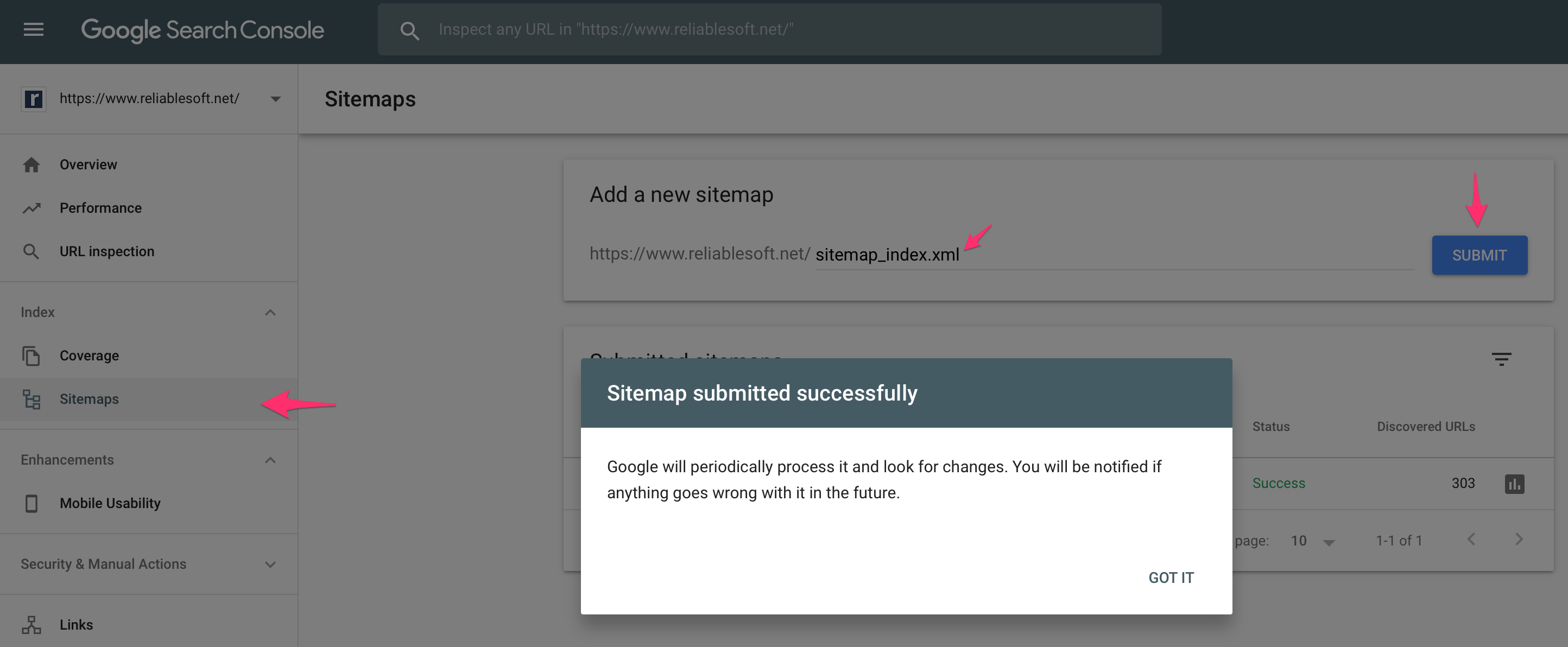 Resubmit Sitemap to Google