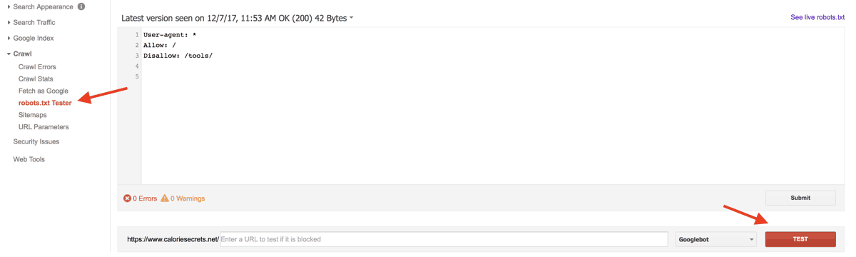 Robots.txt Tester Tool