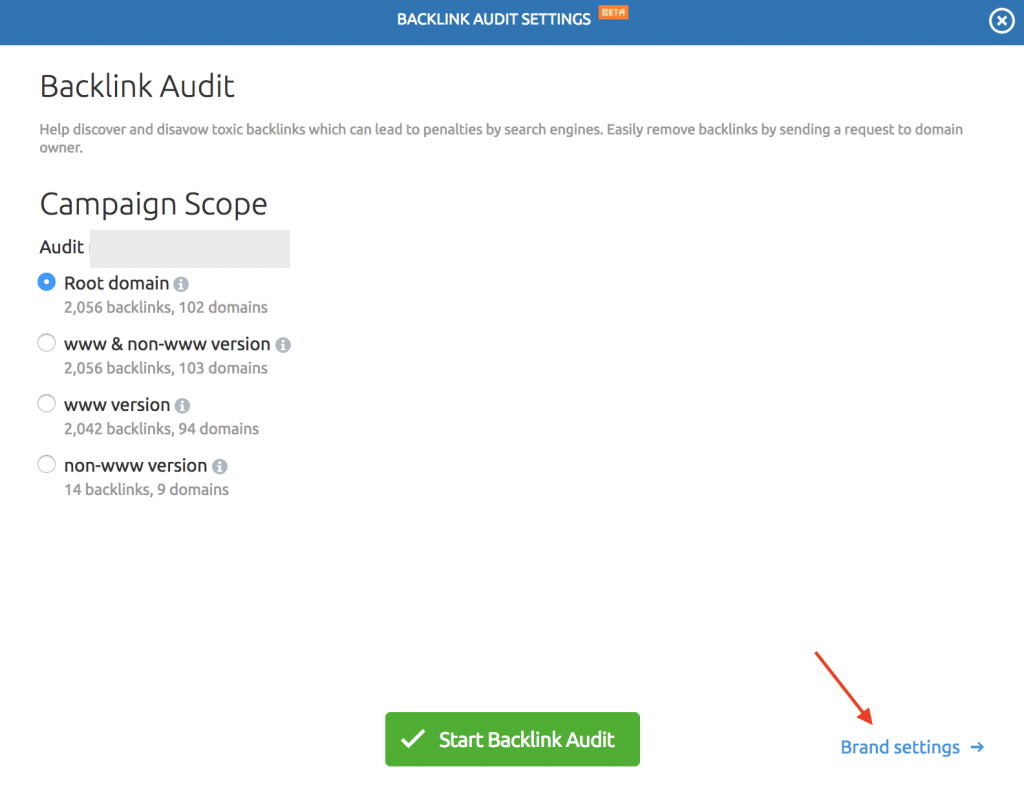 semrush backlink campaign settings