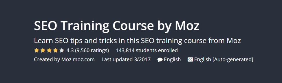 SEO Training by Moz