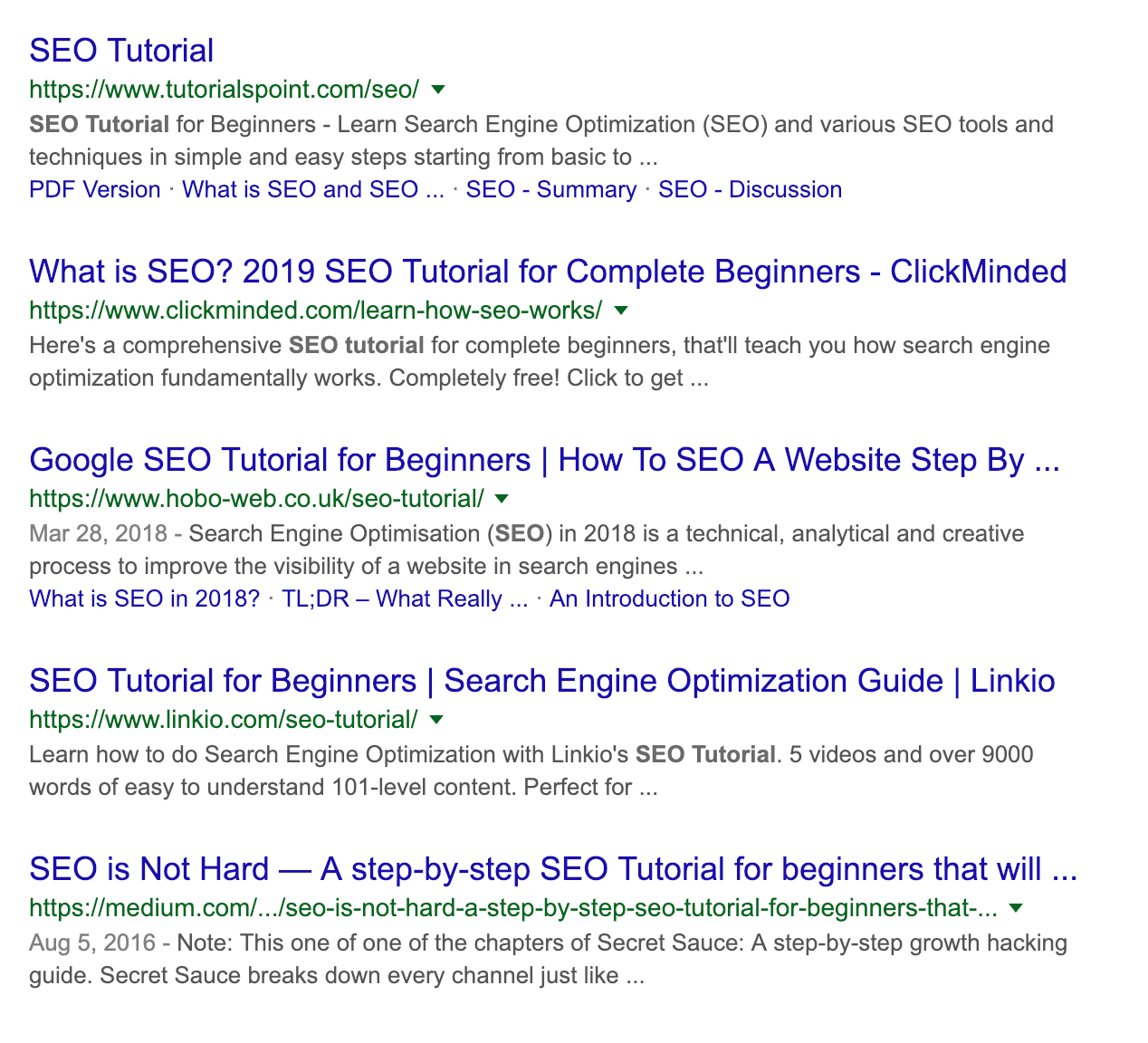 Google Serps for SEO tutorial