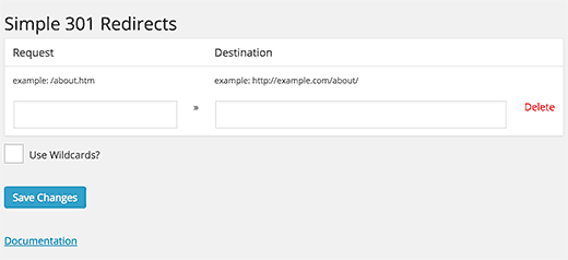 301 redirects using a wordpress plugin