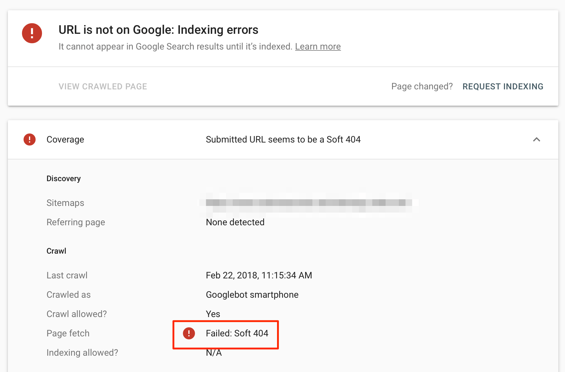 Find soft 404 errors using the URL Inspection Tool