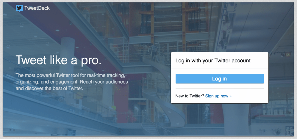 tweetdeck landing page