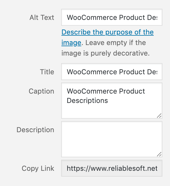 WooCommerce Image SEO Settings